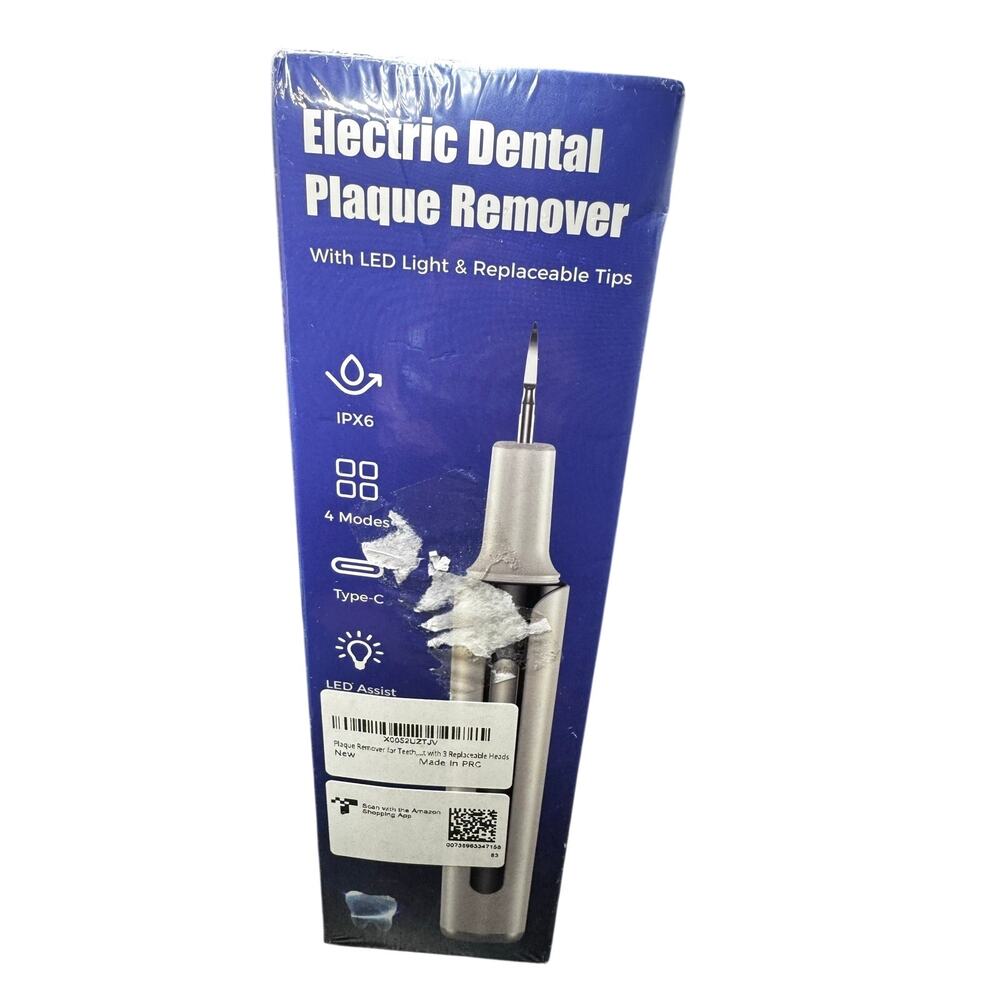 NWT Electric Dental Plaque Remover- SEALED IN BOX With LED lights & tips